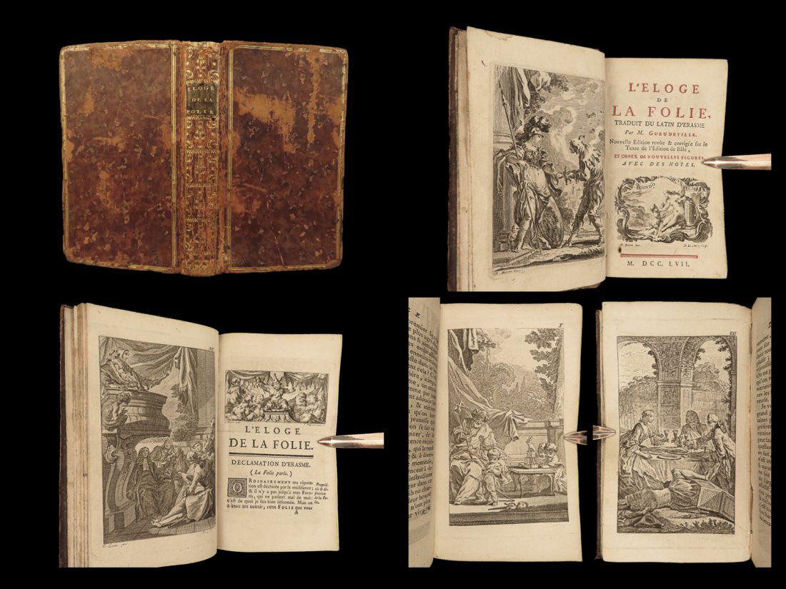 1757 In Praise of Folly ERASMUS of Rotterdam French Eisen Illustrated Encomium (1 of 10)