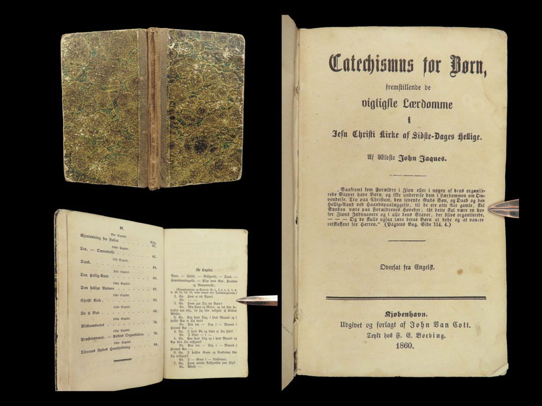 1860 RARE Mormon Catechism for Children LDS Saints Doctrine John Jacques DANISH (1 of 10)