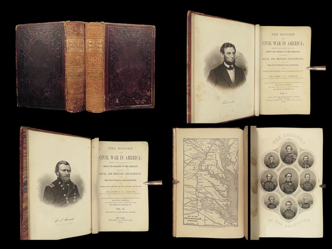 1863 CIVIL WAR 1ed History of US Slavery Lincoln Grant Lee Union Confederate 2v (1 of 10)