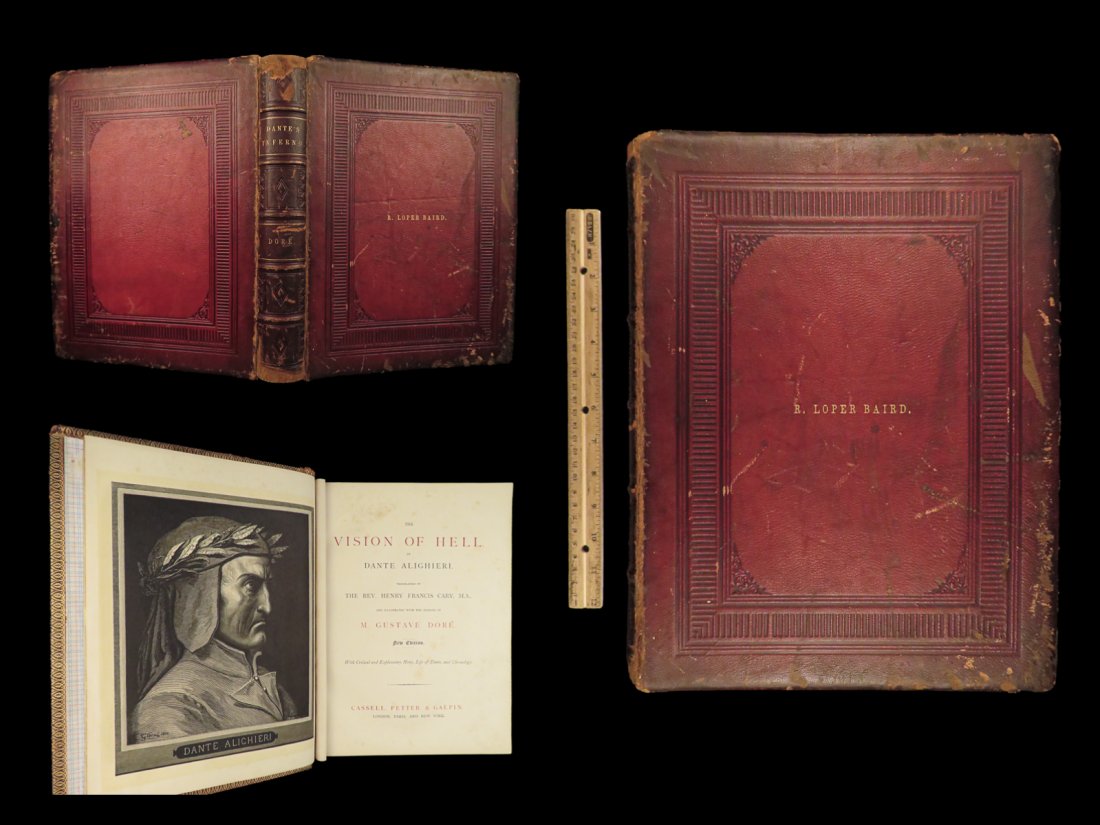 1886 DANTE Alighieri Divine Comedy Inferno Hell Purgatory ART Dore ENORMOUS (1 of 10)
