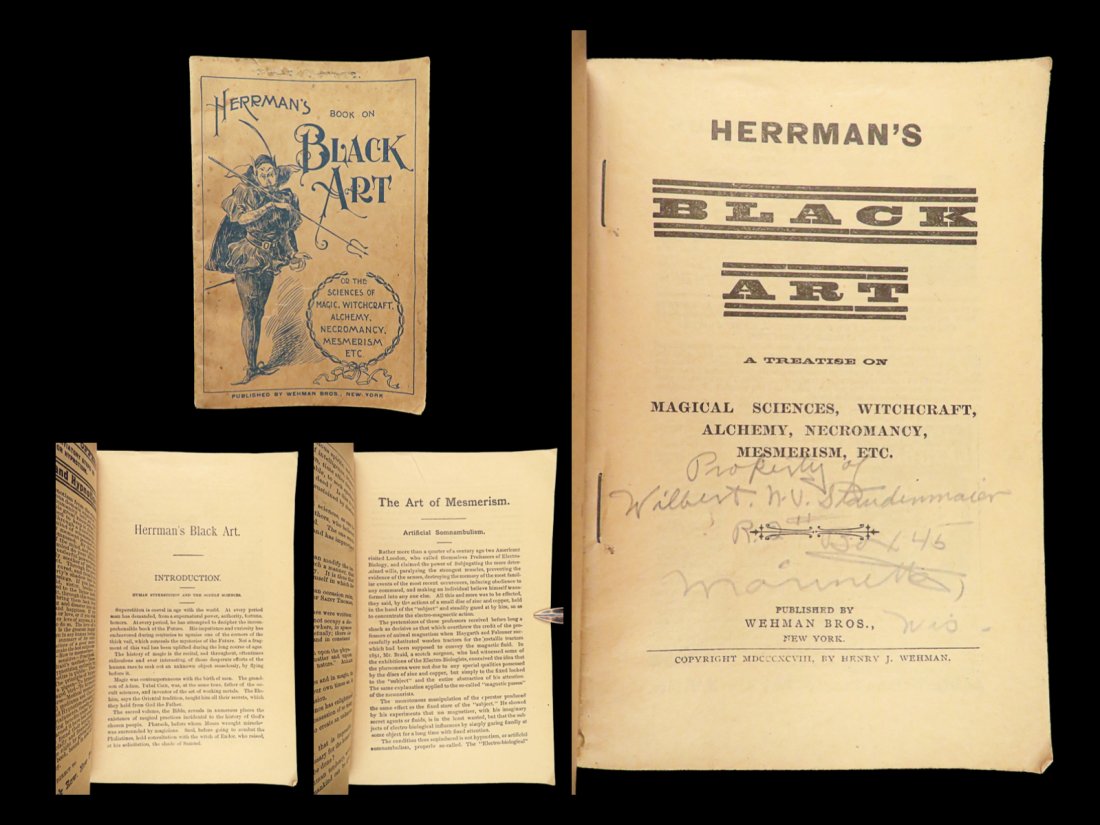 1898 BLACK ARTS 1ed Alexander Herrmann Magic Alchemy Mesmerism Dreams WITCHCRAFT (1 of 10)