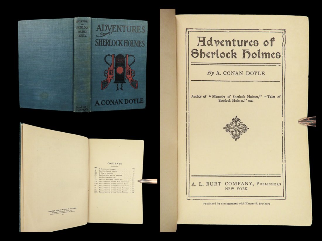 1920 Sherlock Holmes Adventures Arthur Conan Doyle Illustrated Mystery Watson (1 of 10)