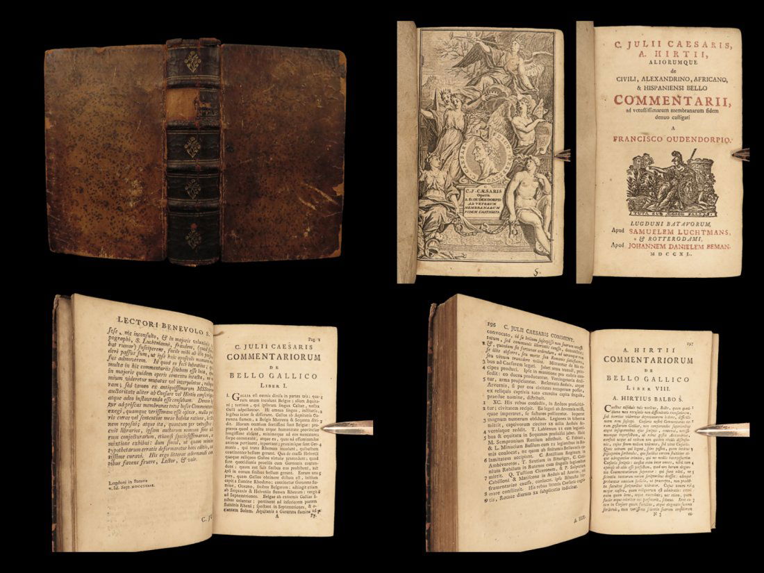 1740 Julius Caesar WAR Commentaries Military Tactics Bellum Hirtius Oudendorp (1 of 10)