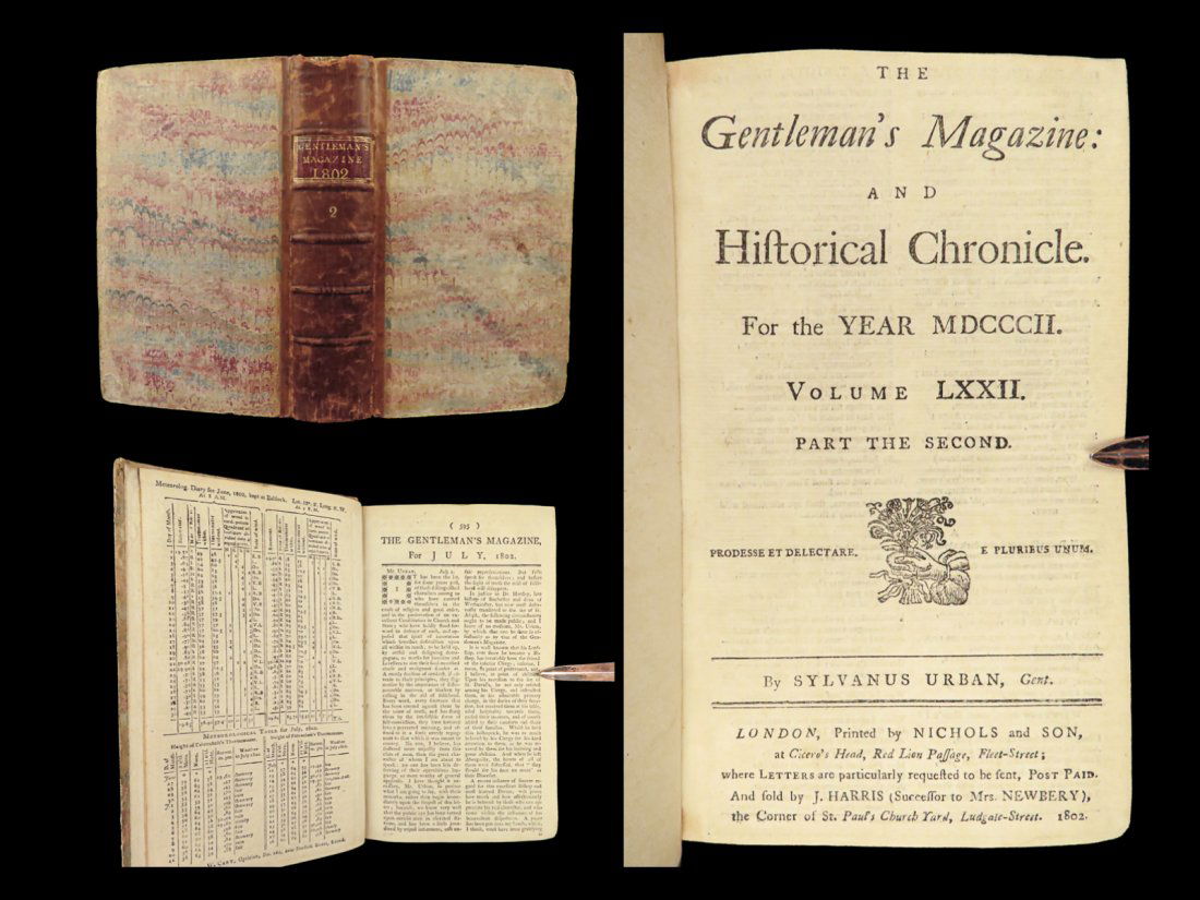 1802 EGYPT Pyramids Cleopatra Needles Morocco 1st Barbary War w/US Gentleman Mag (1 of 10)