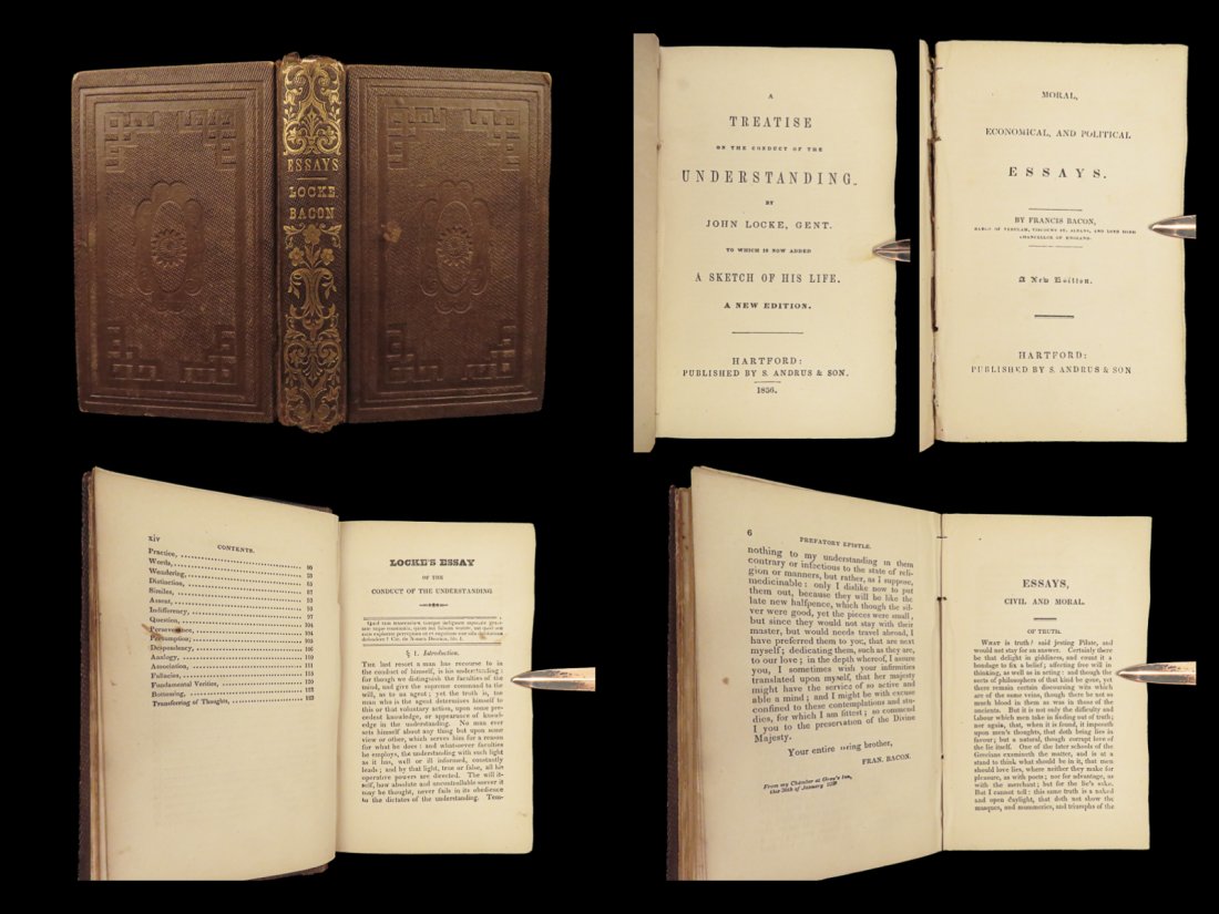1856 John LOCKE Essay Concerning Human Understanding + Francis Bacon (1 of 10)