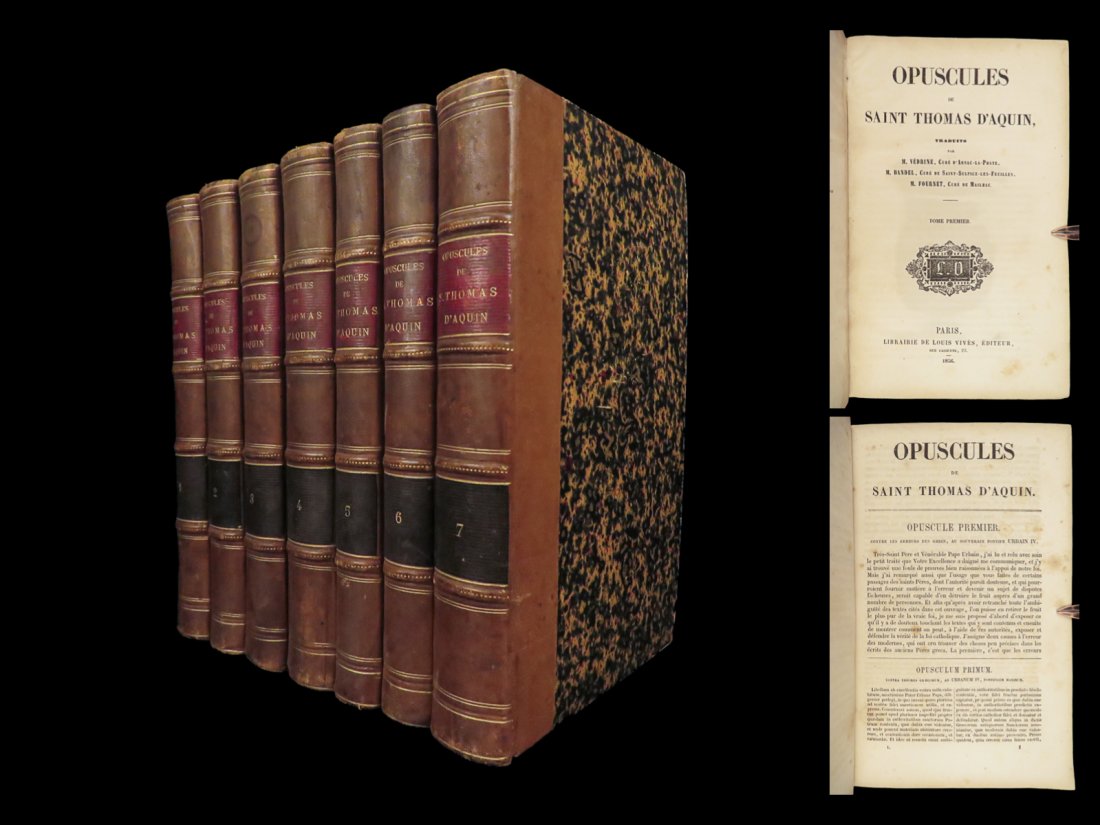 1856 Saint Thomas Aquinas Complete Works SUMMA Catholic Bible Theology 7v SET (1 of 10)