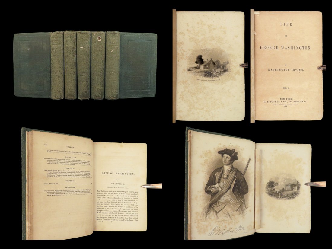 1859 Life George Washington by Irving Revolutionary War 5v + Confederate Money (1 of 10)