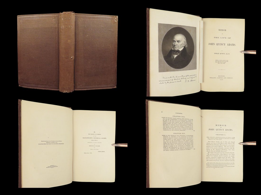 1859 Memoir of US President John Quincy Adams Harvard University Josiah Quincy (1 of 10)