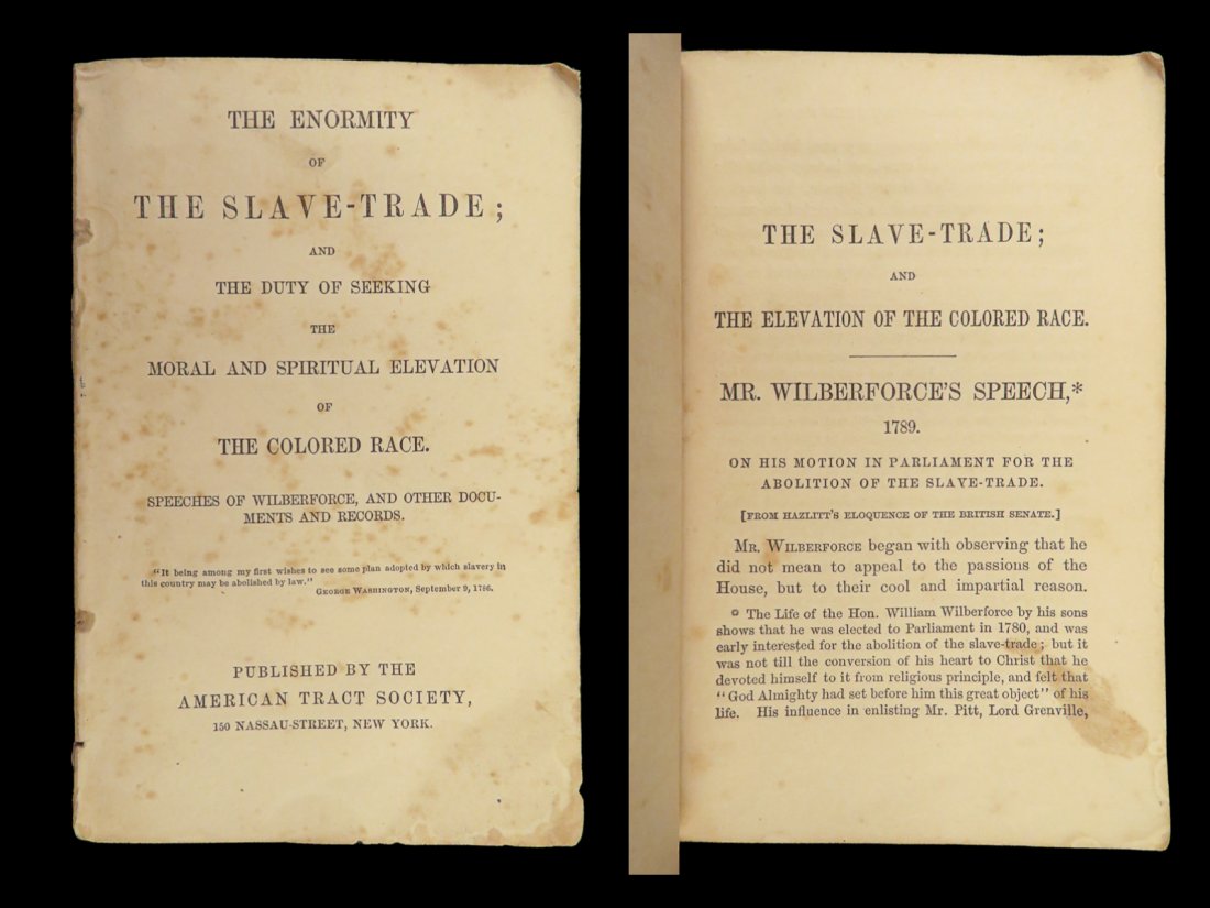 1861 William Wilberforce Enormity of SLAVE TRADE Abolition Bill America RARE (1 of 10)