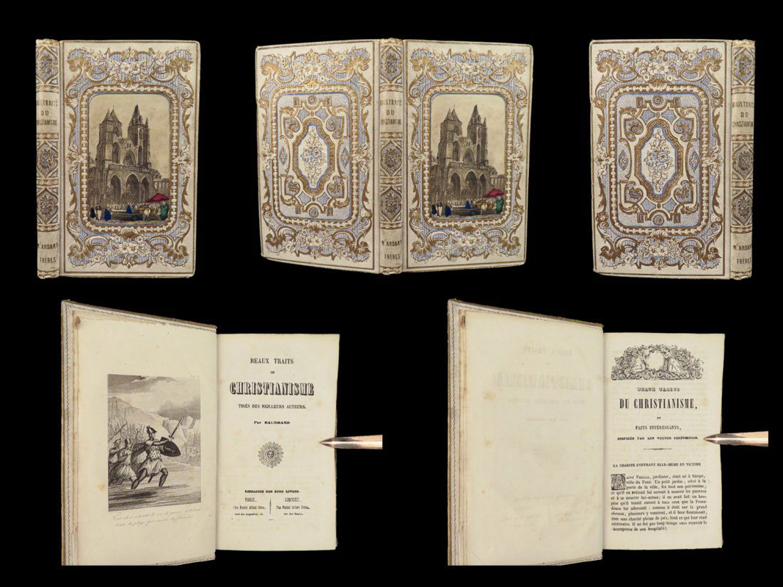 1865 BEAUTIFUL BINDING Traits of Ascetic Christianity Baudrand Paris Limoges (1 of 10)