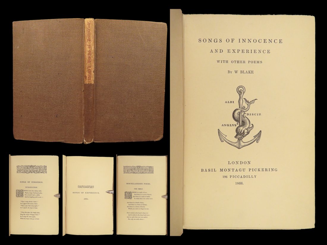 1866 William Blake Songs of Innocence & Experience Mythology Poetry The Lamb: 1866 William Blake Songs of Innocence & Experience Mythology Poetry The Lamb Originally published in the late 1790s, William Blakes "Songs of Innocence" is a collection of his best poems. This rare ed