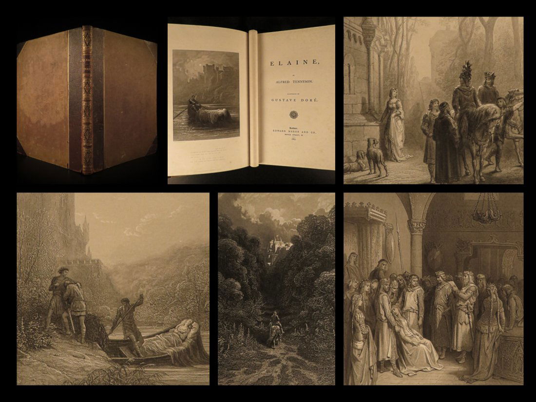 1867 1ed Tennyson Elaine King Arthur Lancelot Guinevere Idylls of King DORE Art (1 of 15)