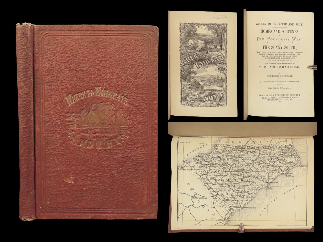 1869 American Emigrants Immigration Illustrated US State MAPS Railroad Alaska (1 of 10)