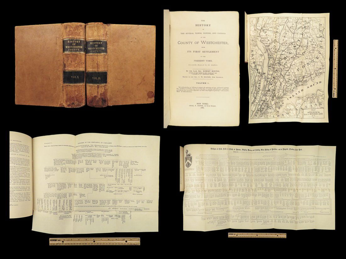 1881 Westchester County New York Yonkers Illustrated MAPS 2v SET Bolton History (1 of 10)