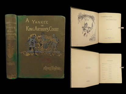 1889 Mark TWAIN 1st ed Connecticut Yankee in King Arthurs Court Magic Novel: 1889 Mark TWAIN 1st ed Connecticut Yankee in King Arthurs Court Magic Novel “The fear of death follows from the fear of life. A man who lives fully is prepared to die at any time.” ? Mark