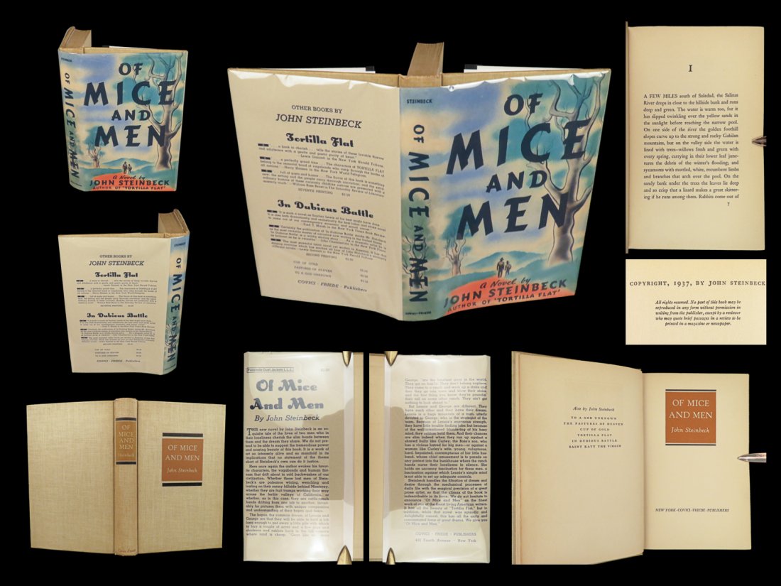 1937 John Steinbeck 1st ed Of Mice and Men California Great Depression Classic (1 of 10)