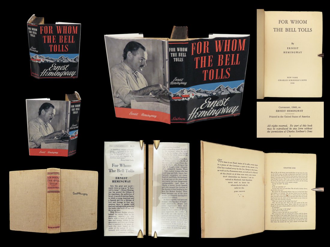 1940 Ernest Hemingway 1st ed For Whom the Bell Tolls American War Novel Classic (1 of 10)