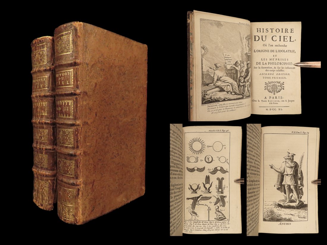 1740 Occult Pagan 1ed Astrology Cosmogony Egyptian Mythology Illustrated Pluche (1 of 10)