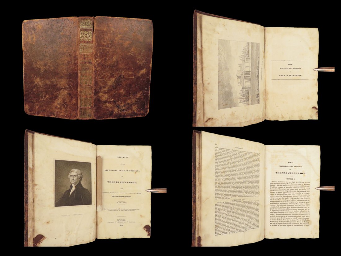 1832 Thomas Jefferson 1st ed Rayner Letters Correspondence Monticello Portrait (1 of 10)