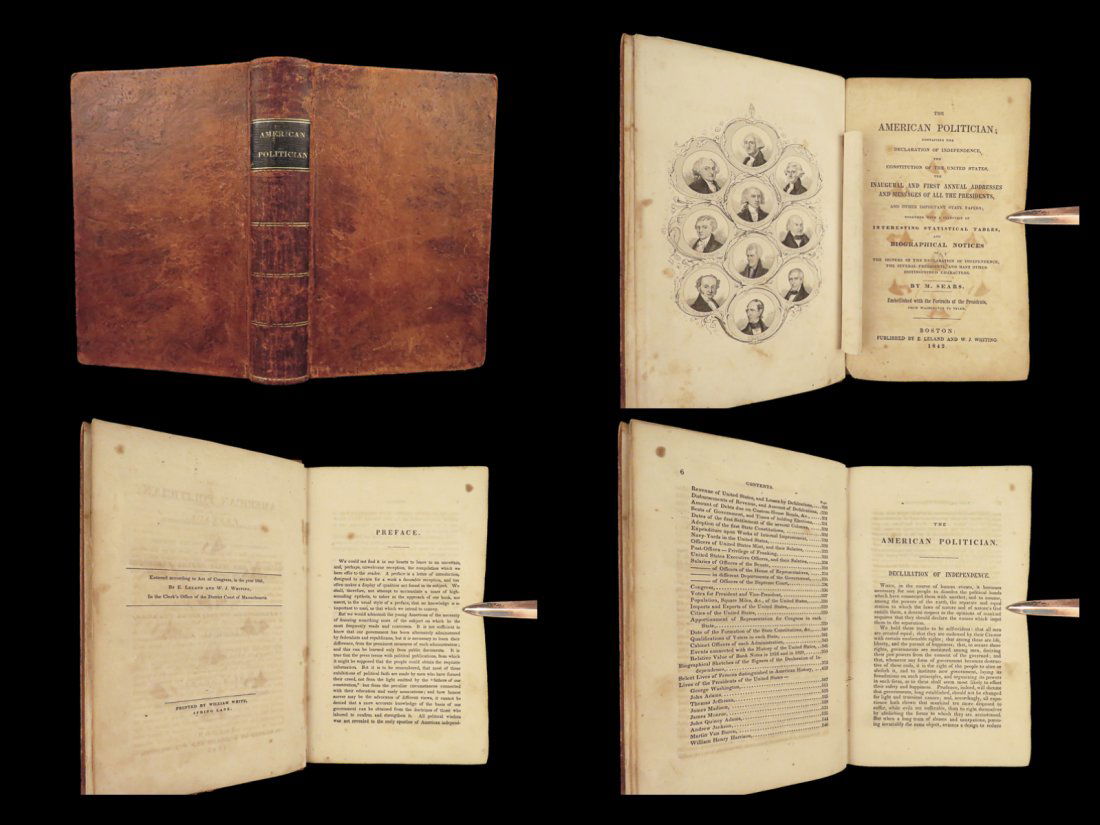 1842 American Politician Declaration Constitution Washington Farewell Presidents (1 of 10)