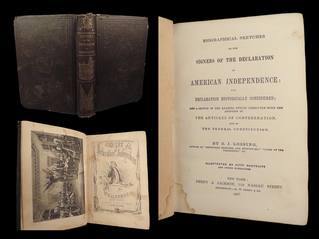 1857 Signers DECLARATION OF INDEPENDENCE US Constitution Biographical Sketches (1 of 10)