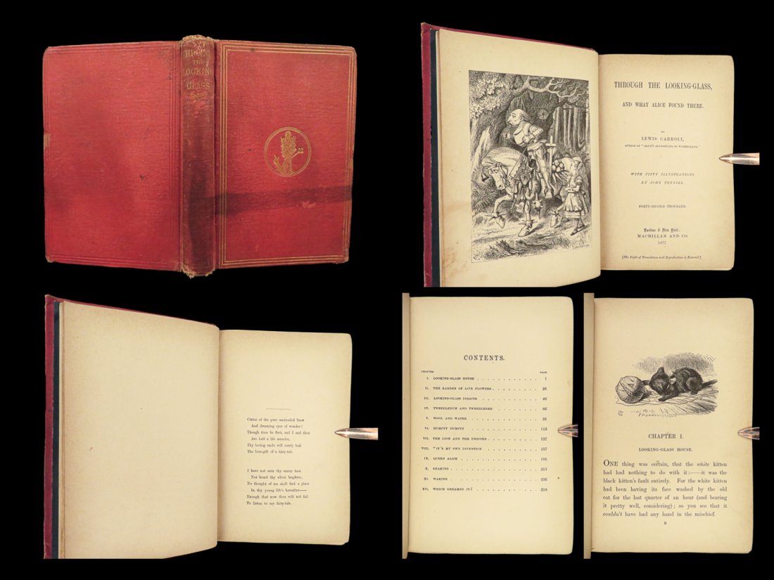 1877 Through the Looking-Glass LEWIS CARROLL Alice in Wonderland Tenniel: 1877 Through the Looking-Glass LEWIS CARROLL Alice in Wonderland Tenniel “Through the Looking-Glass, and What Alice Found There” is a whimsical and imaginative tale penned by renowned author L