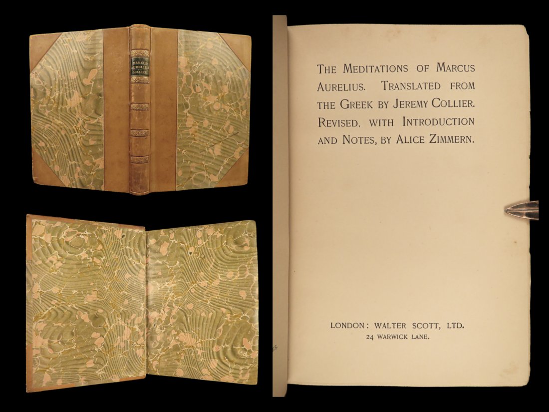1908 ENGLISH Marcus Aurelius Meditations Stoic Philosophy Greek Collier BINDING (1 of 10)
