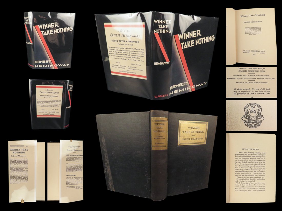 1933 Ernest Hemingway 1ed Winner Take Nothing Classic American Short Stories (1 of 10)