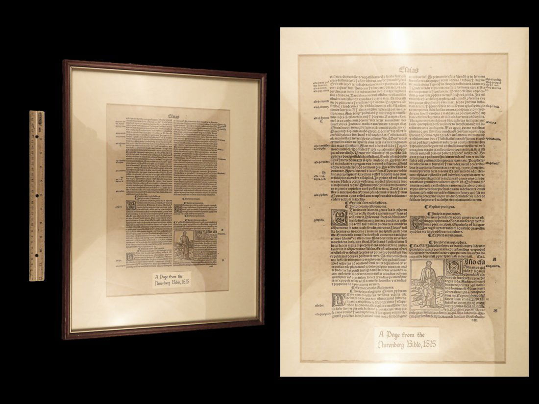 1515 Anton Koberger BIBLE Leaf Framed Book of ISAIAH Nuremberg Castellano (1 of 10)