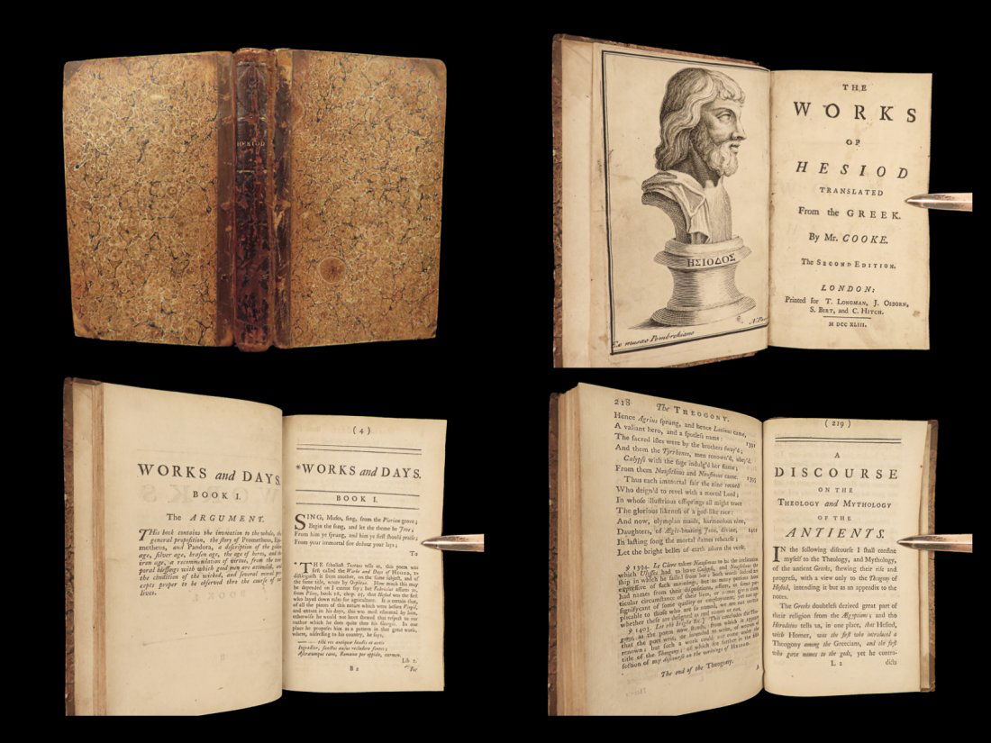 1743 ENGLISH Works of Hesiod Greek Philosophy Theogony Homer Mythology Cooke (1 of 10)
