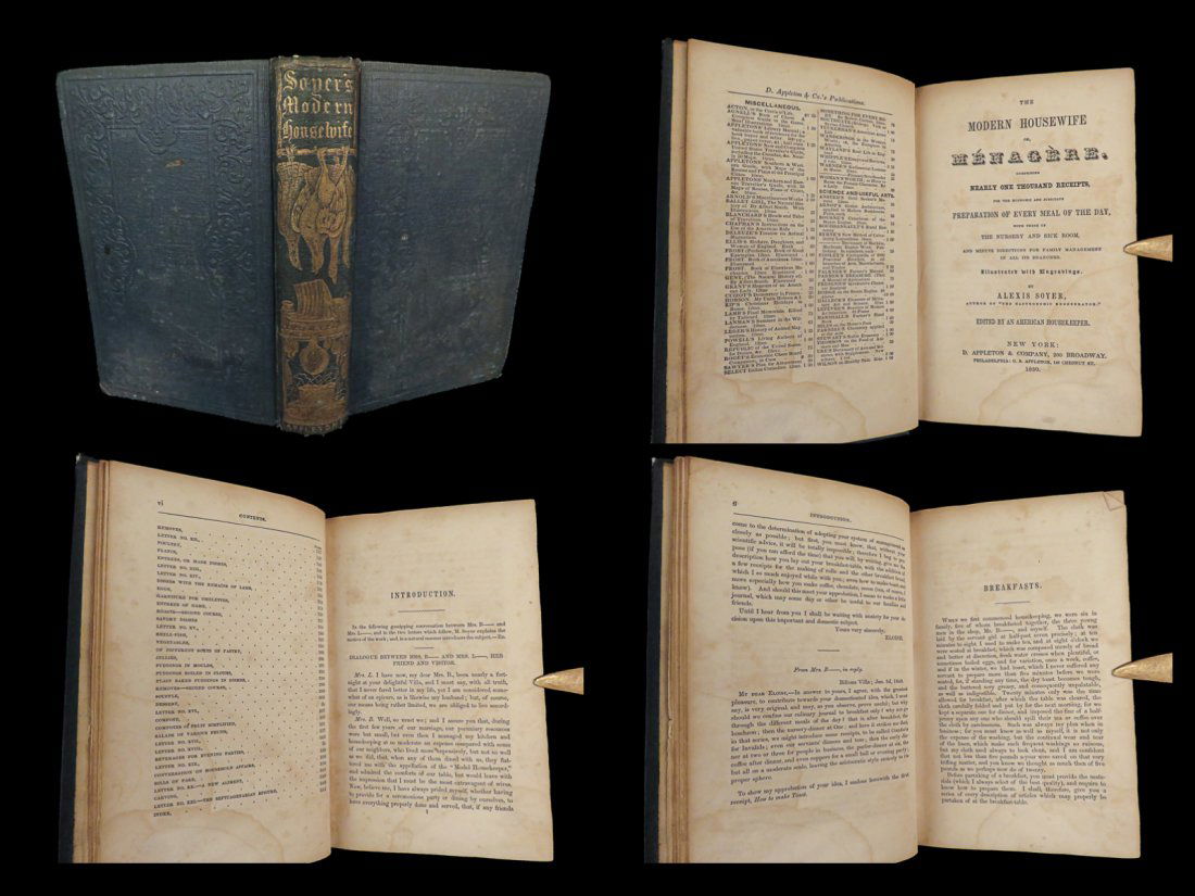 1850 COOKING Modern Housewife Soyer Cookbook Food Recipes Drinks Economics (1 of 10)