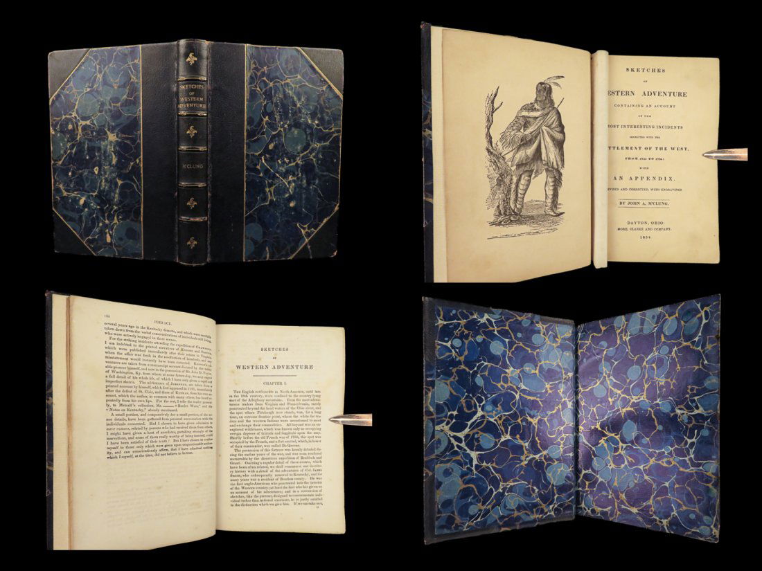 1854 RARE Western Adventure Native American INDIANS Daniel Boone Pioneer Wars (1 of 10)