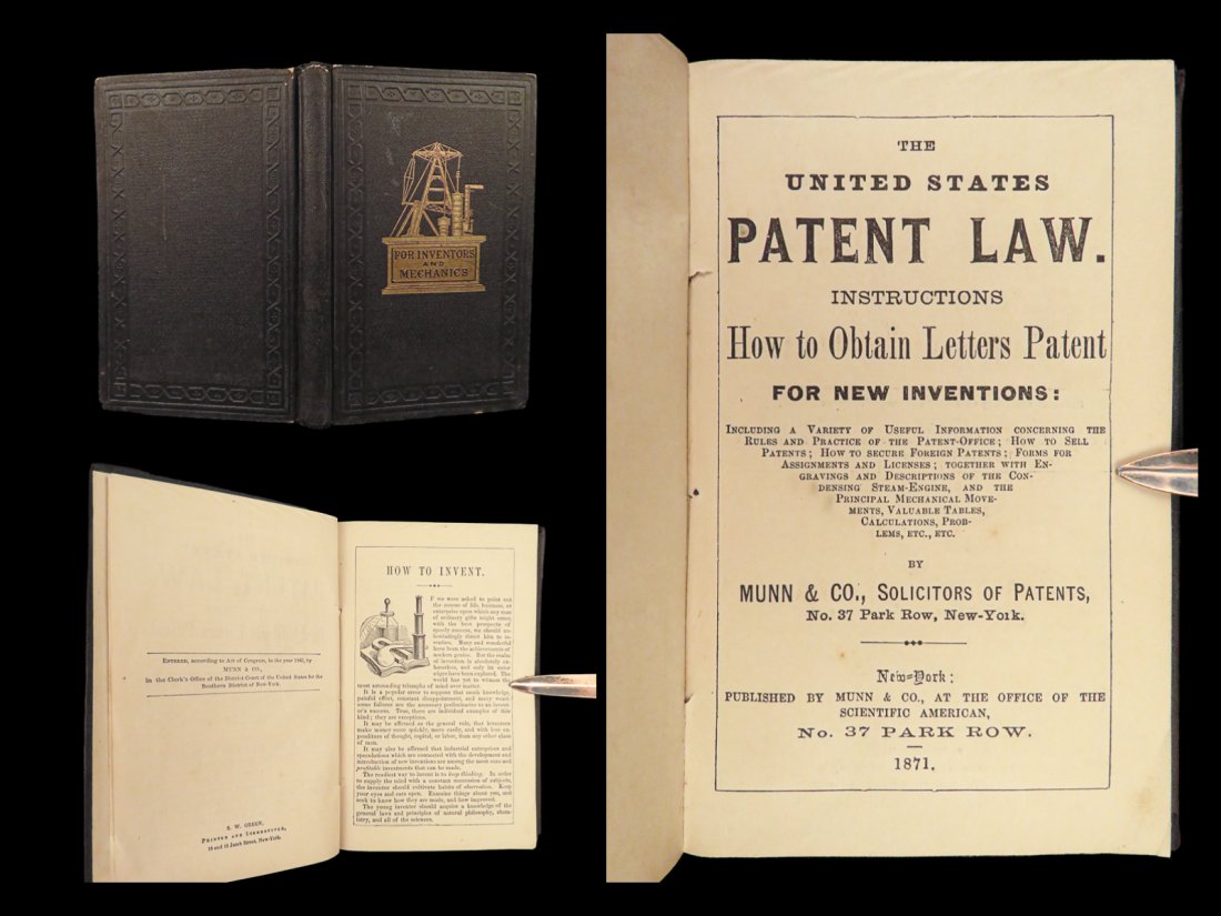 1871 Patent LAW Instruction Manual SCIENCE Inventions Steam Engine United States (1 of 10)