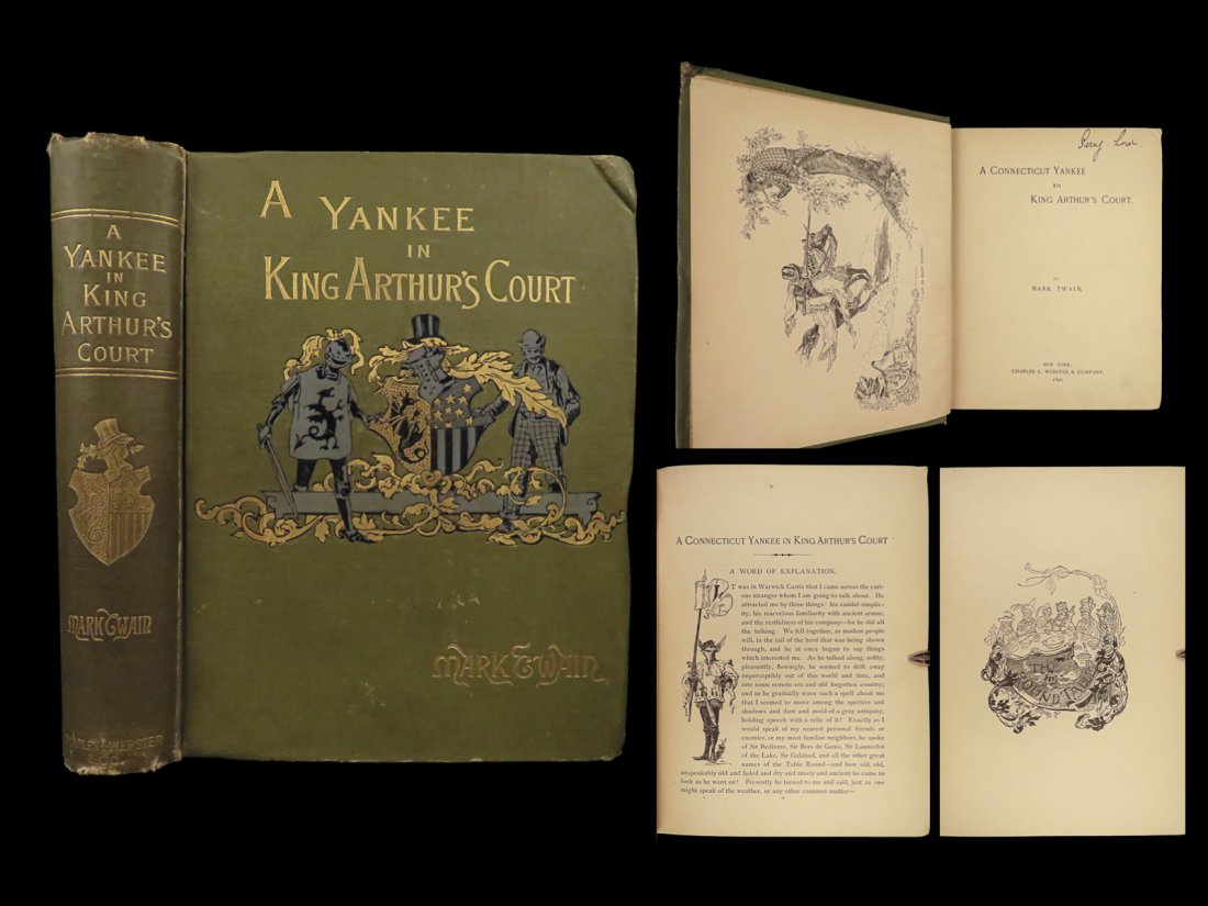 1890 Mark TWAIN Connecticut Yankee in King Arthurs Court Magic Novel (1 of 10)