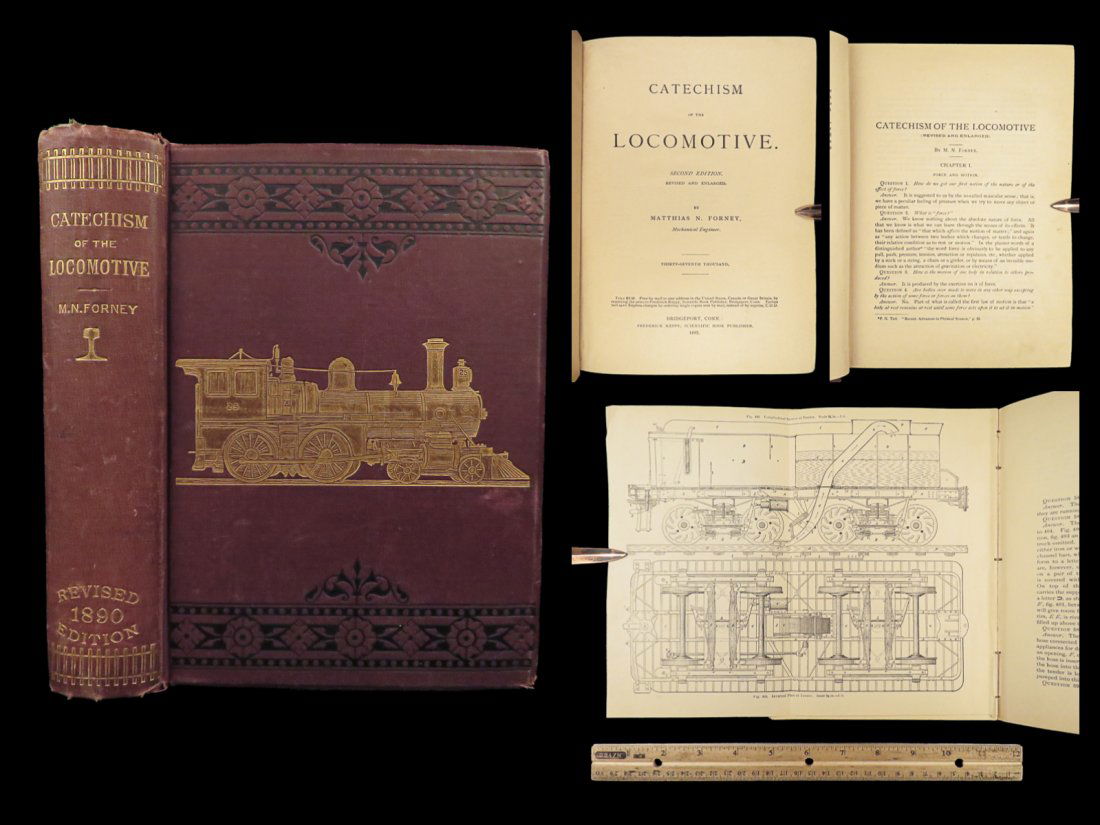 1892 Railroad Catechism of the Locomotive Steam Engine TRAINS Matthias Forney (1 of 10)