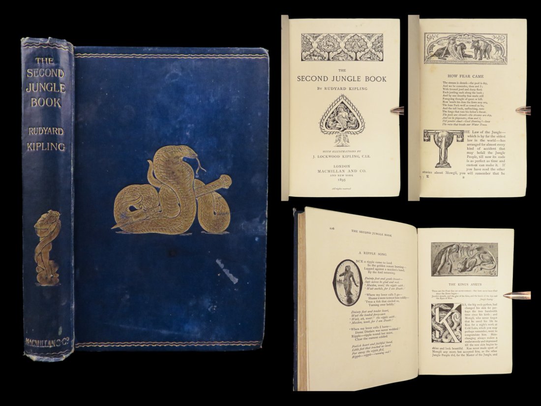 1895 The Second Jungle Book 1st ed Rudyard Kipling Childrens INDIA Mowgli (1 of 10)