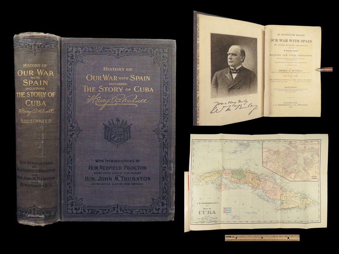 US War w/ SPAIN 1898 1ed Puerto Rico CUBA Philippines MAPS Russell Illustrated (1 of 10)