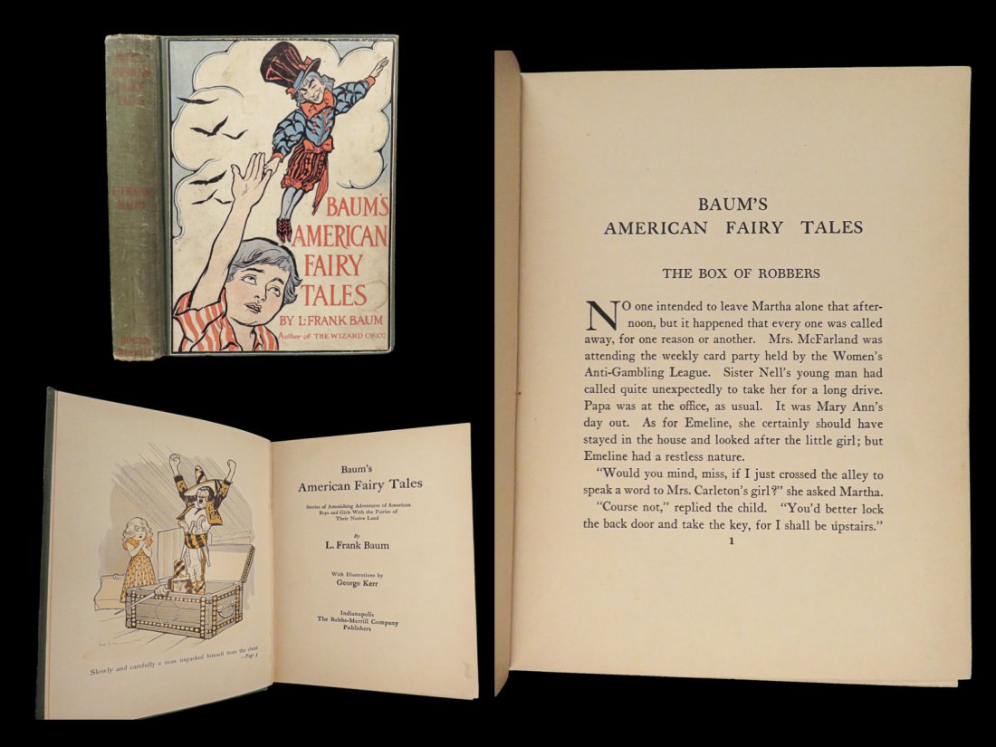 1908 American Fairy Tales L Frank Baum Oz Illustrated Children Stories RARE (1 of 10)