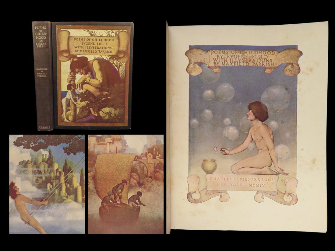 1904 MAXFIELD PARRISH Art 1ed Poems of Childhood Eugene Fields Illustrated (1 of 10)