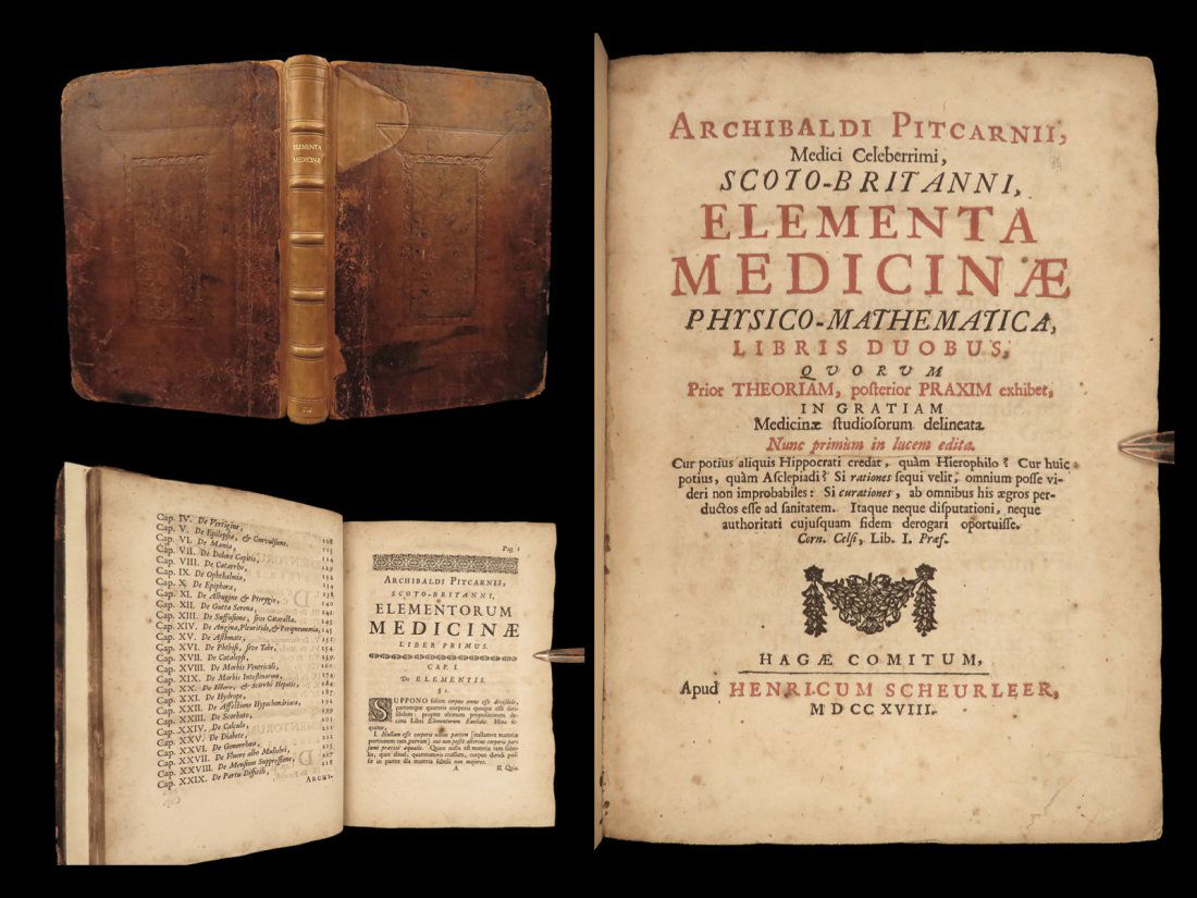 1718 Elements of MEDICINE Physics & Mathematics Scottish Pitcairne Boerhaave (1 of 10)
