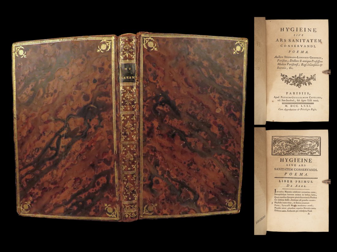 1771 HYGIENE 1ed Geoffroy Poem Nutrition Diet Health Food Medicine CURES (1 of 10)