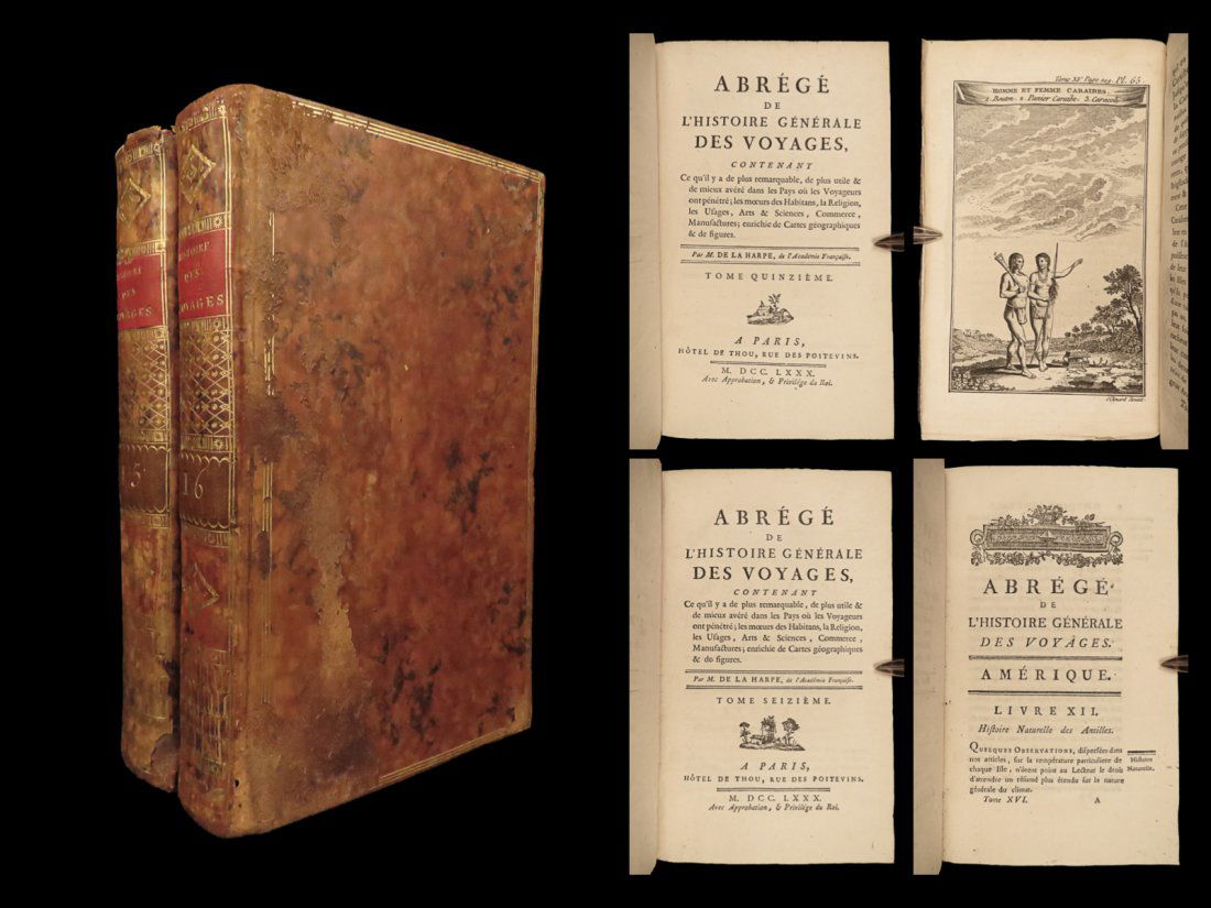 1780 Voyages in CARIBBEAN Antilles Jamaica Barbados Dominican Magellan Drake 2v (1 of 10)