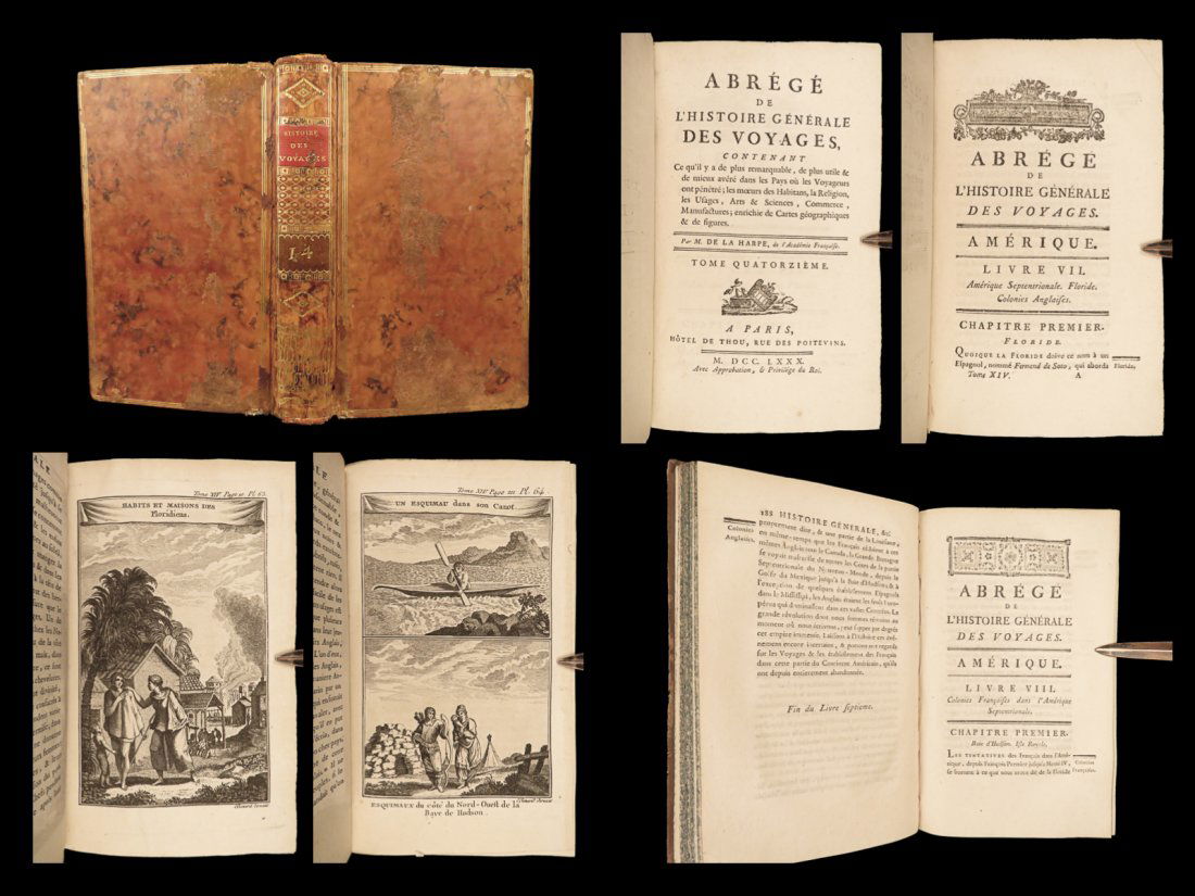 1780 Voyages in AMERICA Hernando de Soto Florida New York INDIANS Eskimos Canada (1 of 10)