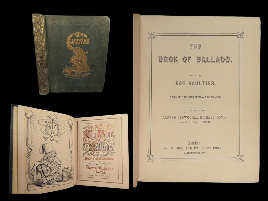 1870 Book of Ballads Gaultier English Scottish Wm Aytoun Cartoon Illustrated (1 of 10)