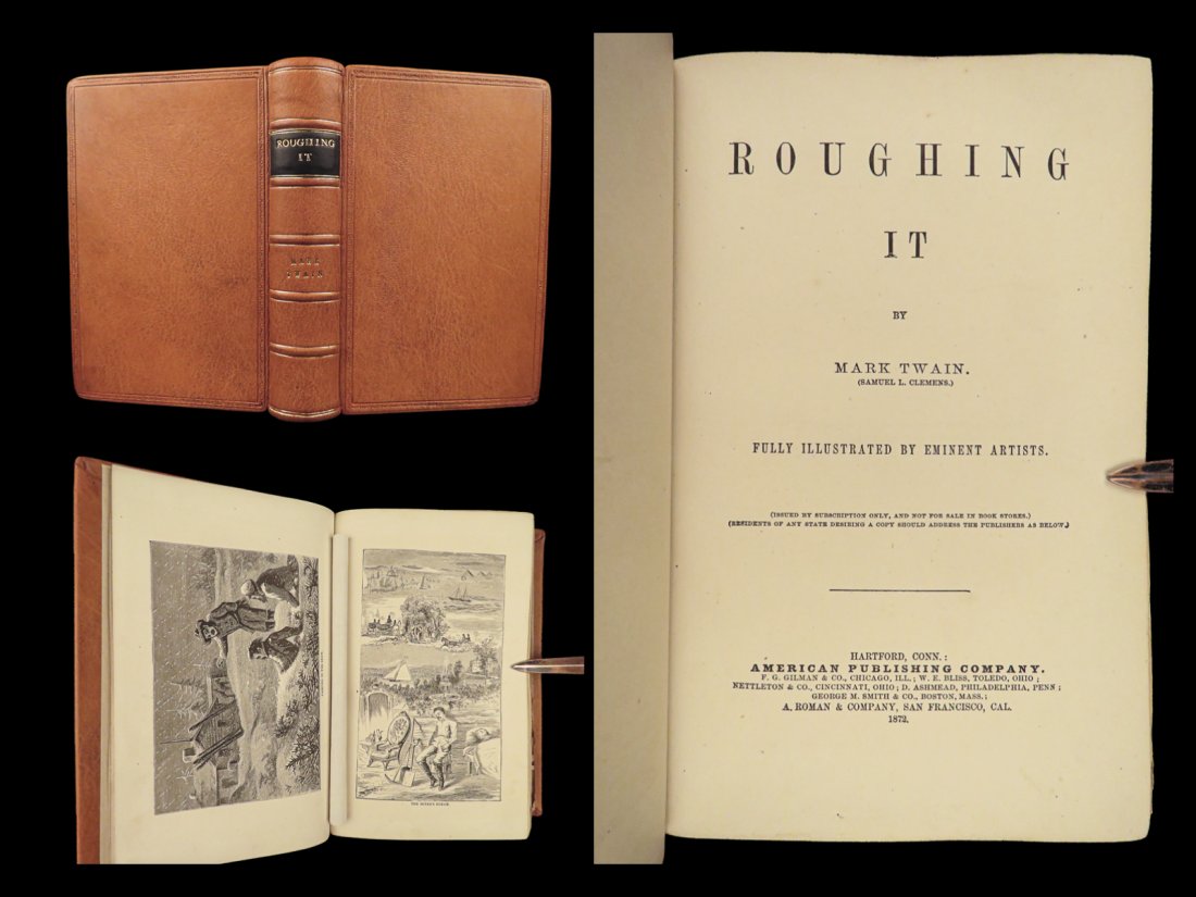 1872 Mark Twain 1st ed Roughing It American Wild West Nevada Gold Rush (1 of 10)