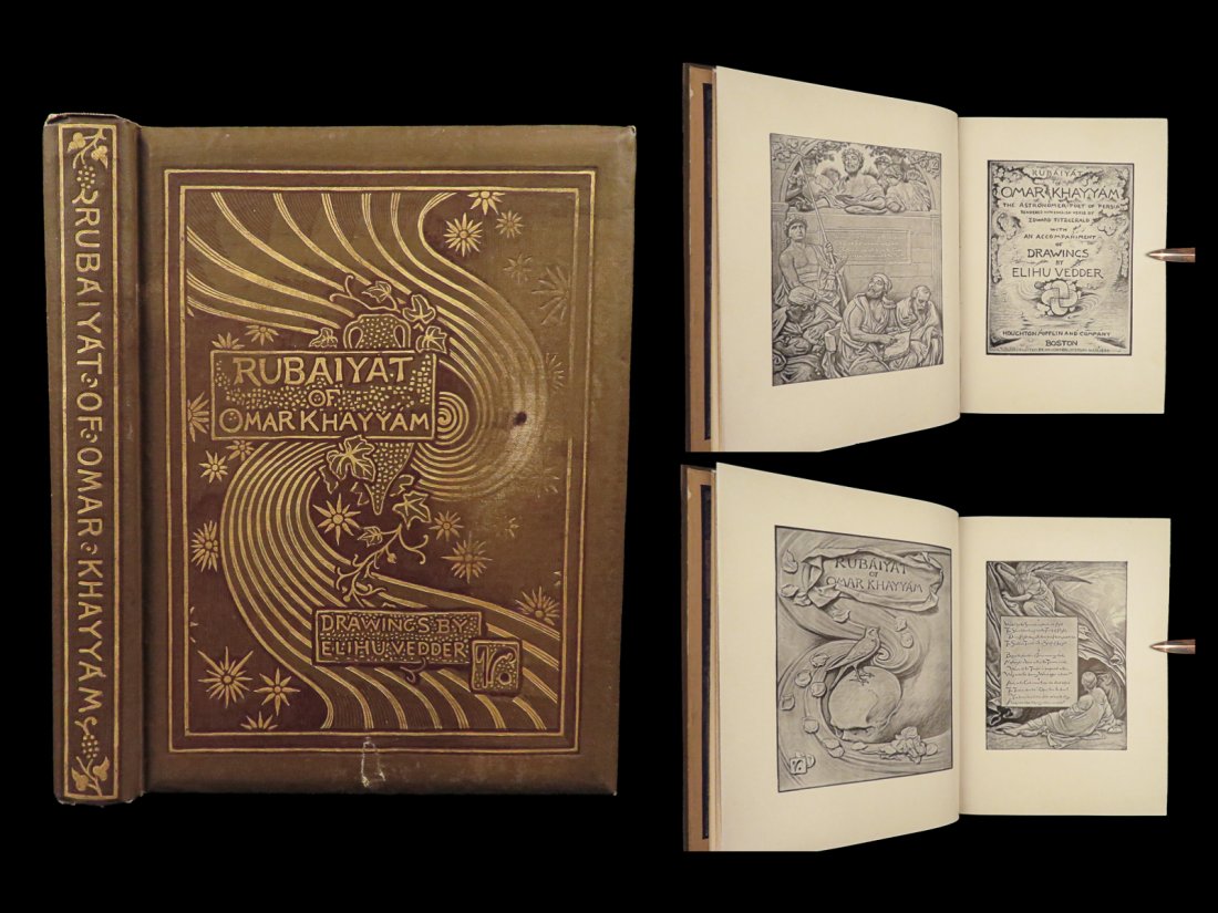 1894 Rubaiyat Omar Khayyam Philosophy Persia Mysticism Elihu Vedder Illustrated: 1894 Rubaiyat Omar Khayyam Philosophy Persia Mysticism Elihu Vedder Illustrated “Waste not your Hour, nor in the vain pursuit Of This and That endeavor and dispute” – Omar Khayyam, Rubaiyat