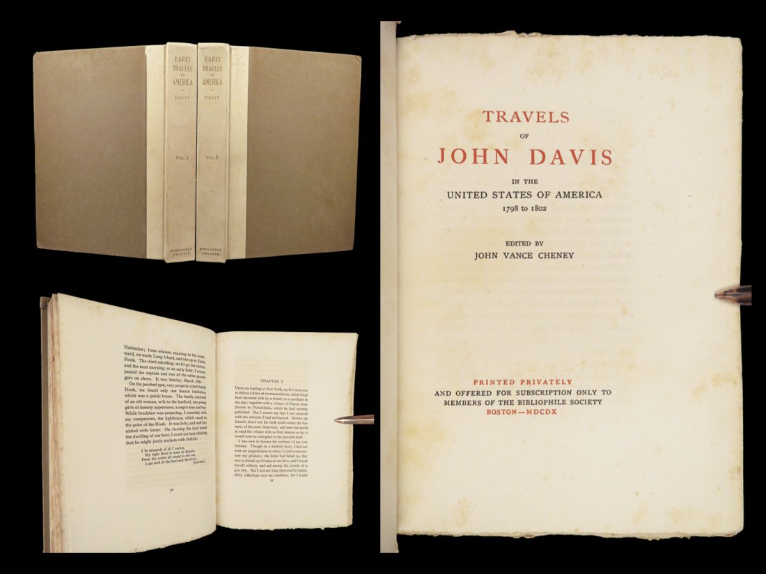 1910 Travels of John Davis in United States of America Benjamin Franklin 2v SET: 1910 Travels of John Davis in United States of America Benjamin Franklin 2v SET John Davis was an English naval voyager who, at the turn of the 18th-century, voyaged to the United States after his shi