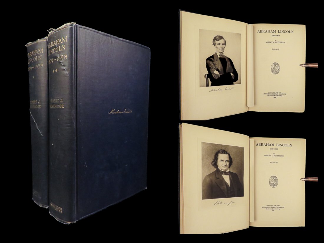 1928 Life of Abraham Lincoln 1ed SLAVERY Civil War Albert Beveridge 2v SET (1 of 10)