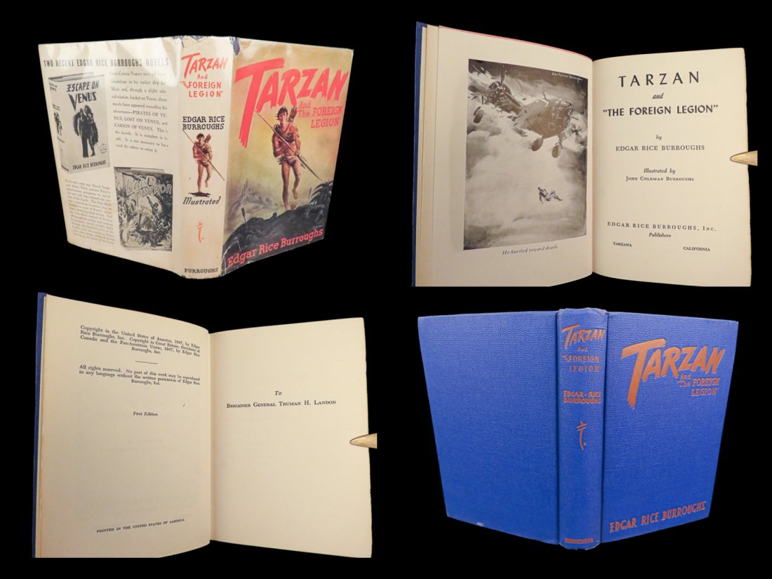 1947 TARZAN 1st ed The Foreign Legion Edgar Rice Burroughs World War II Japan (1 of 10)