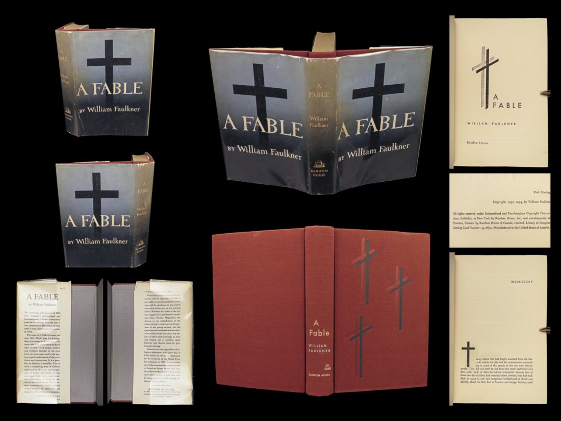 1954 William Faulkner 1st/1st Novel A Fable World War I Trench Warfare Allegory (1 of 10)